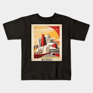 Guggenheim Museum Bilbao Spain Travel Tourism Retro Vintage Kids T-Shirt